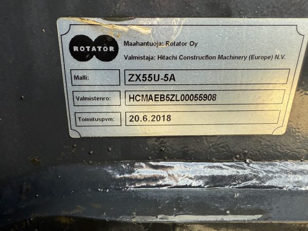 Hitachi ZX55U-5A, 2018 - Image 12